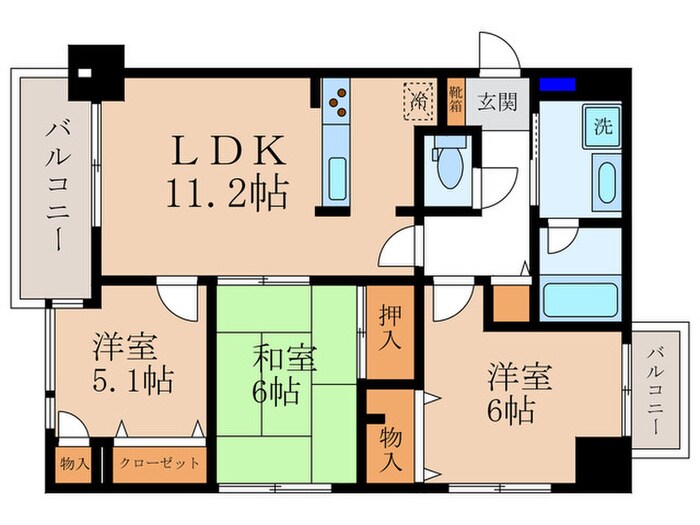 三条麩屋町アーバンライフ（605)の物件間取画像