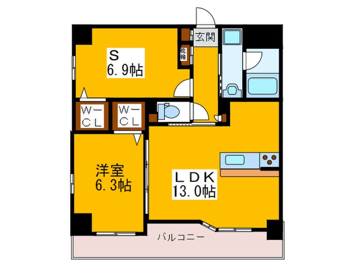 ガーデンコート烏ヶ辻の物件間取画像