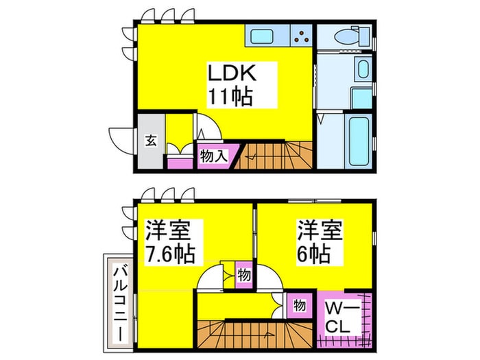 三国ヶ丘residence B棟の物件間取画像