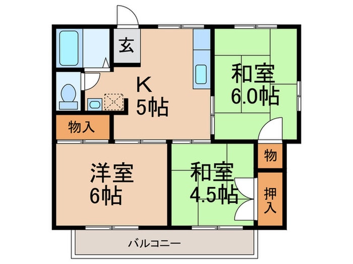 長谷ガ－デンハイツの物件間取画像