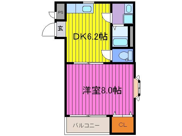 コンフォ－ル姫里Ⅱの物件間取画像