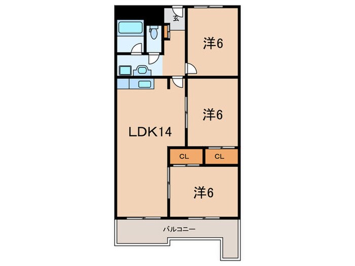 コーポ西町の物件間取画像