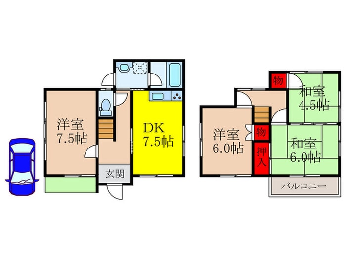 湯山台一丁目貸家の物件間取画像