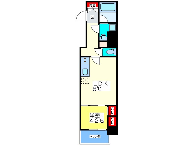 ラヴ心斎橋ウエスト(1104)の物件間取画像