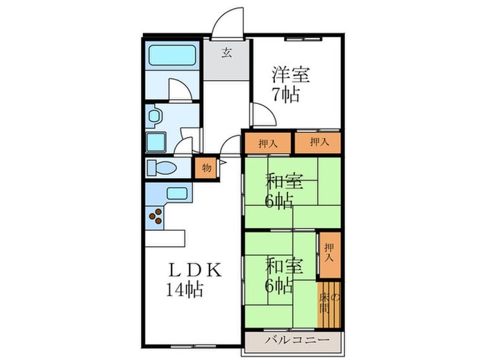 ア－バン紫園の物件間取画像