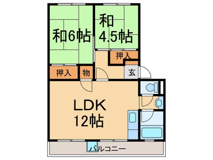 名谷農住Ｆ棟の物件間取画像