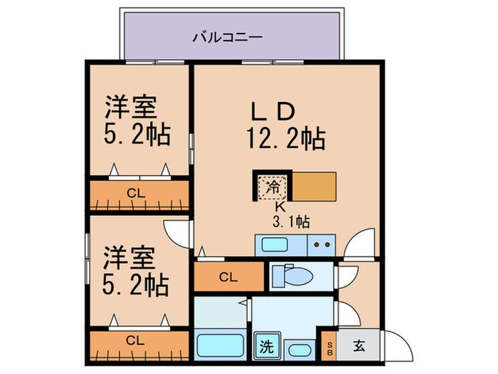 Ｇｒａｄｉｔｏ東石切の物件間取画像