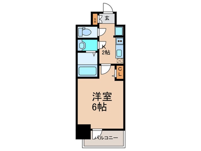 ﾌﾟﾚｻﾝｽ西九条ｼﾃｨﾍﾞｲ(407)の物件間取画像