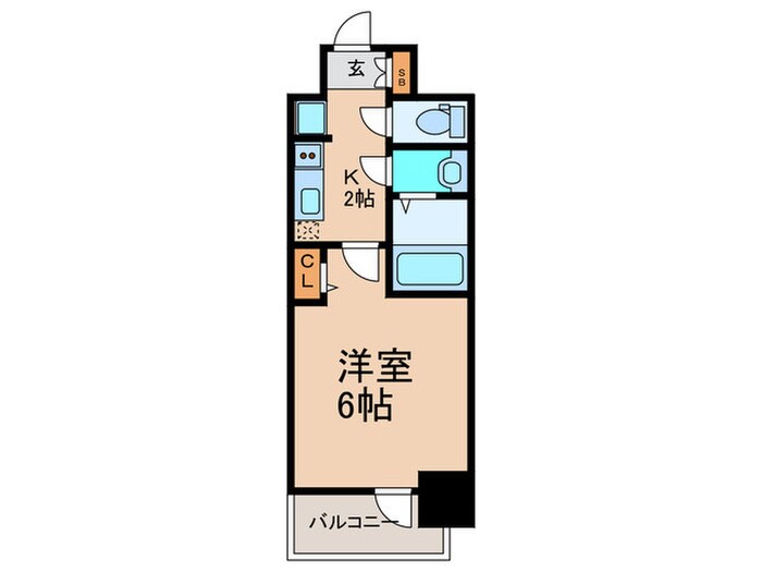 ﾌﾟﾚｻﾝｽ西九条ｼﾃｨﾍﾞｲ(409)の物件間取画像