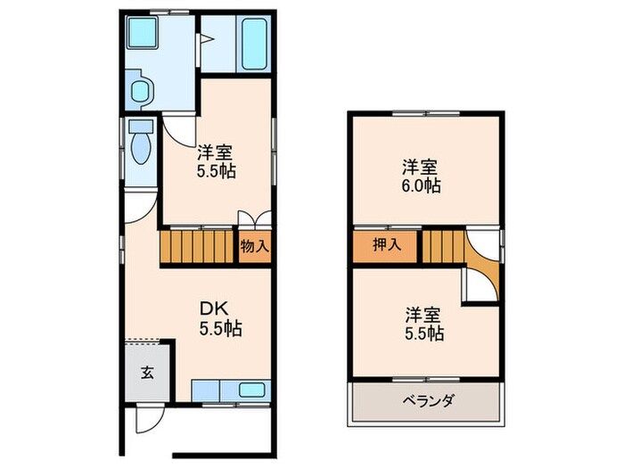堀溝３丁目戸建の物件間取画像