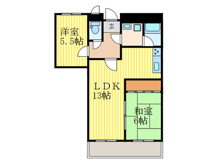 パレロイヤル西陣佐わらびの物件間取画像