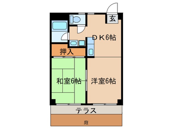 寺田ガ－デンハイツ２番館の物件間取画像