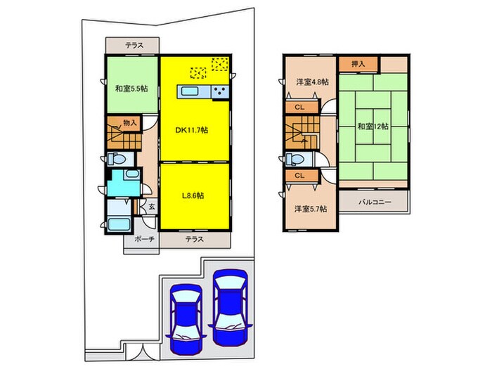 星田北７丁目一戸建借家の物件間取画像