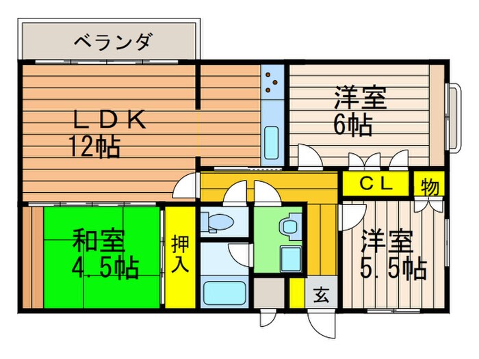 スクエア美濃山Ａの物件間取画像