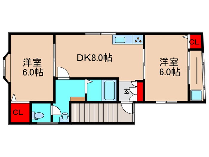 牧落サンスタービルの物件間取画像