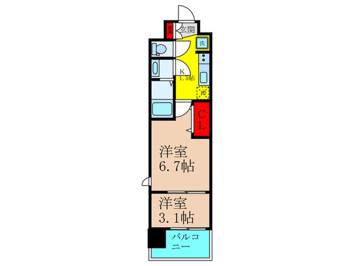 スプランディッド荒本駅前ＤＵＥの物件間取画像