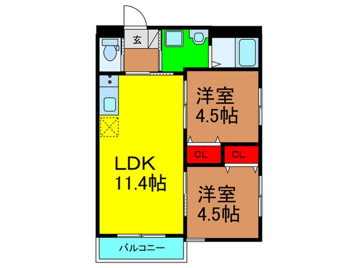 ｐｅｒｓｉｍｍｏｎ香里園の物件間取画像