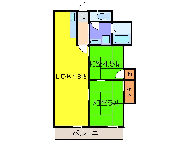 西治ハイツの物件間取画像