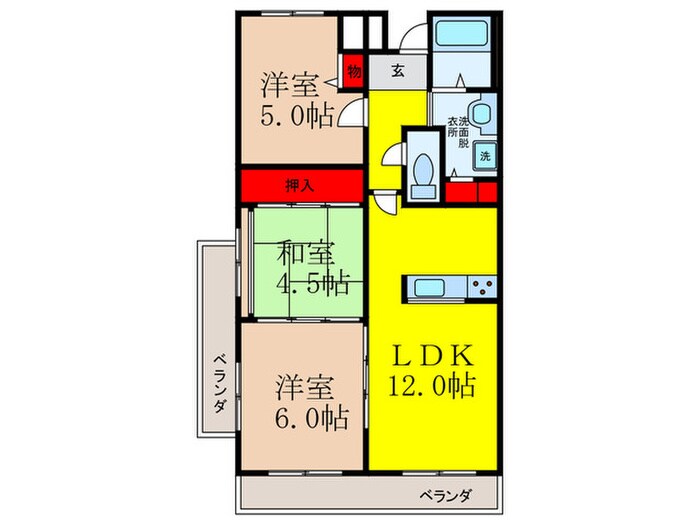 コーポタカイの物件間取画像