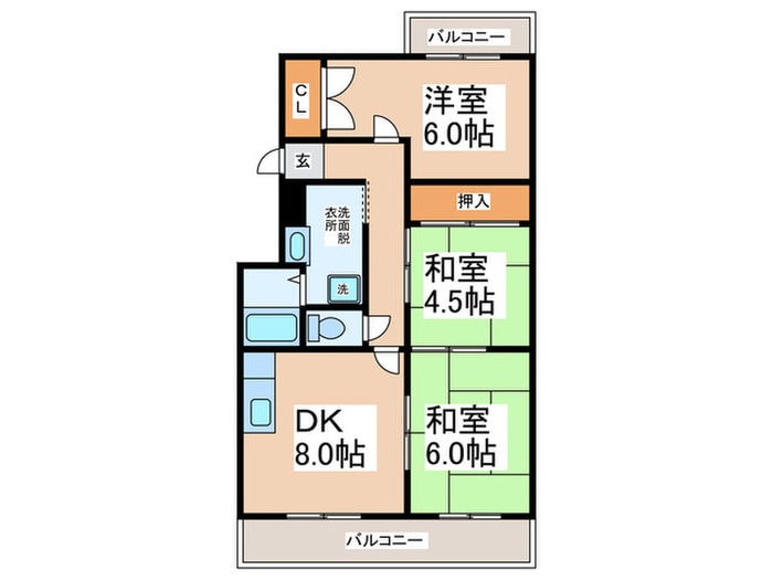 ベイリ－フマンションの物件間取画像