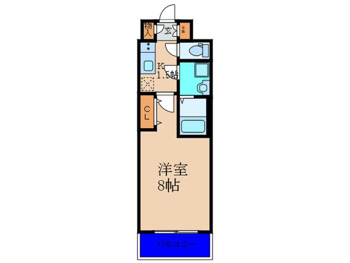 ﾚｼﾞﾃﾞﾝｽ大阪福島ﾌｫﾙﾃ(402)の物件間取画像