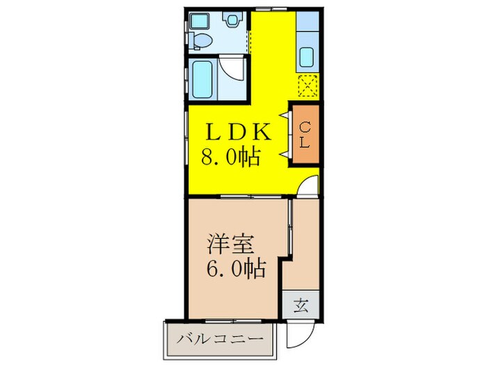 エルヴェ弥生の物件間取画像