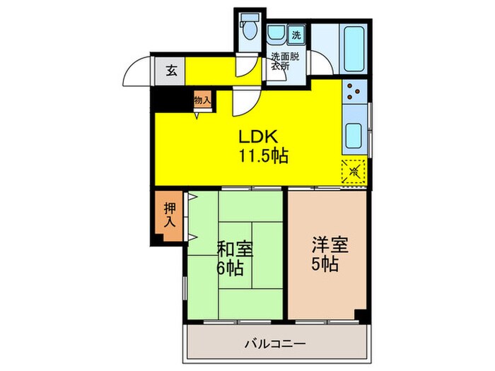 第２南田辺ハイツの物件間取画像