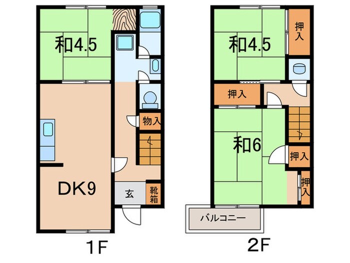 乙木2丁目貸家の物件間取画像