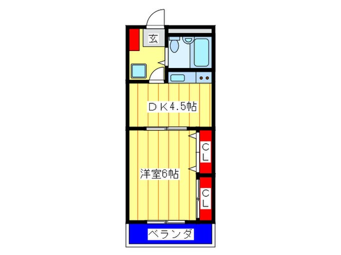 シティハイム大利の物件間取画像