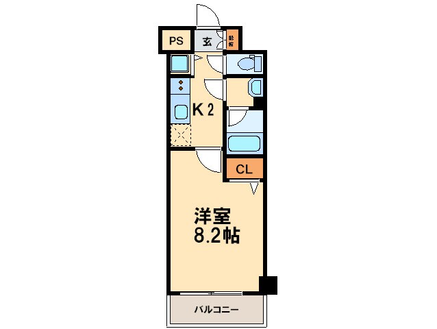 アスヴェル京都二条駅前Ⅱ(406)の物件間取画像