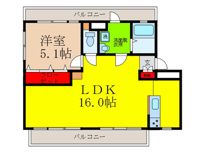 エルベ茨木の物件間取画像