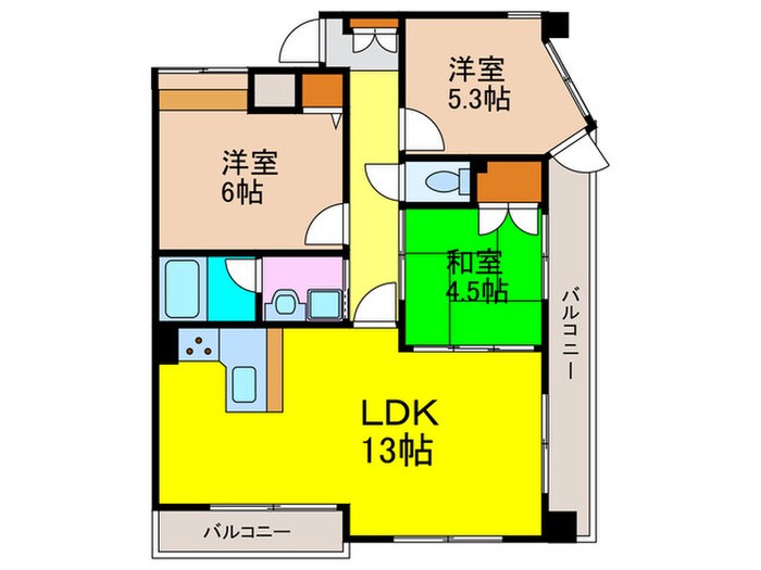 ｾﾚﾌﾞｺ-ﾄ豊中緑丘(105)の物件間取画像