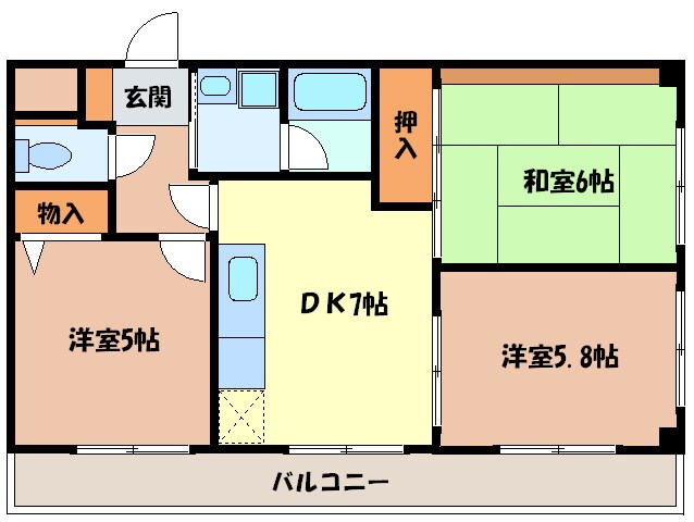 アジュールＫＩＸの物件間取画像