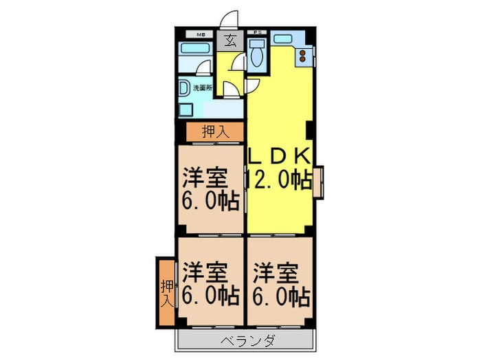 コスモス東豊中の物件間取画像