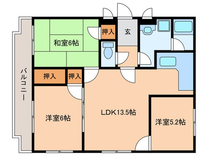 新栄プロパティー太子の物件間取画像