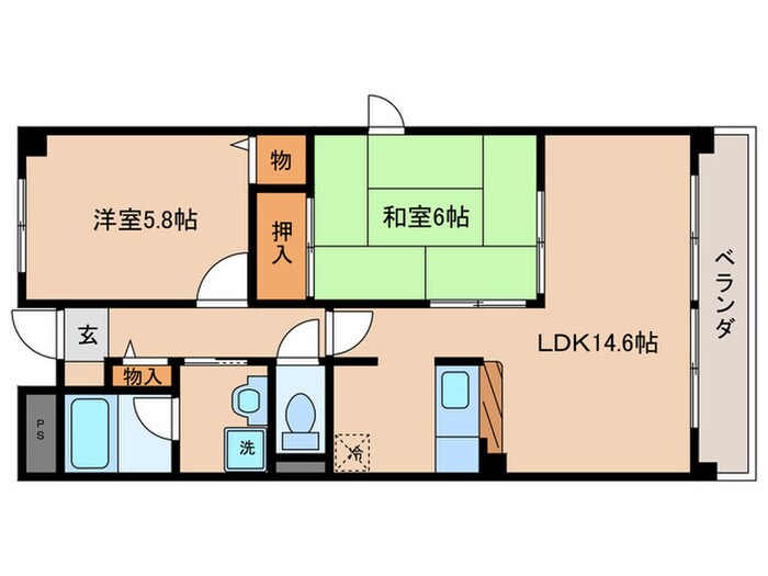 エスポワ－ル弐番館の物件間取画像