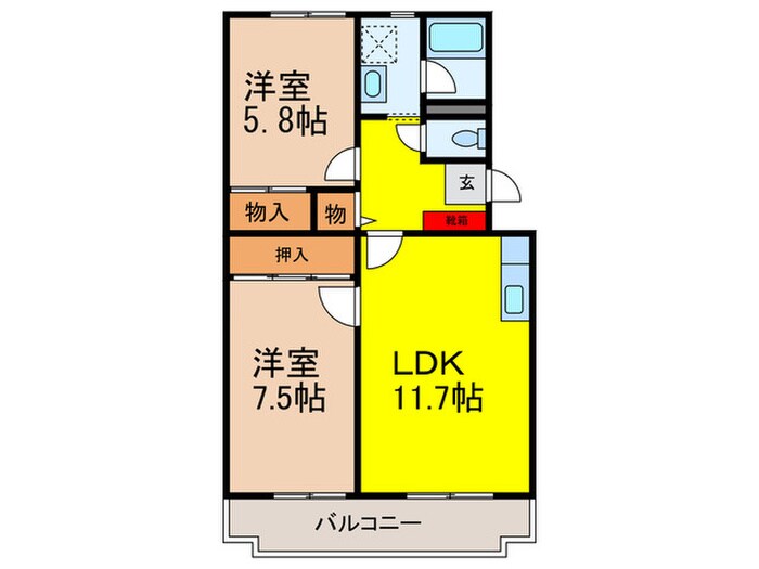 桐朋ハイツの物件間取画像