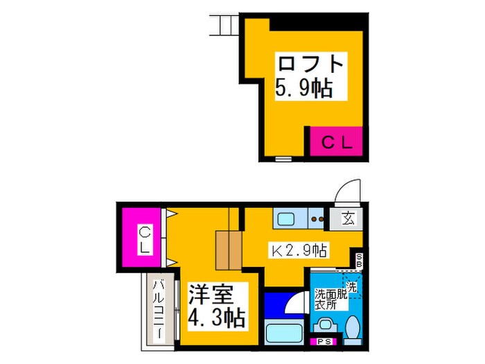 Attic堺の物件間取画像