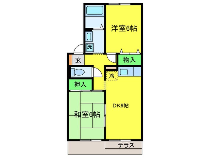 サニ－グリ－ン北喜Ｃの物件間取画像