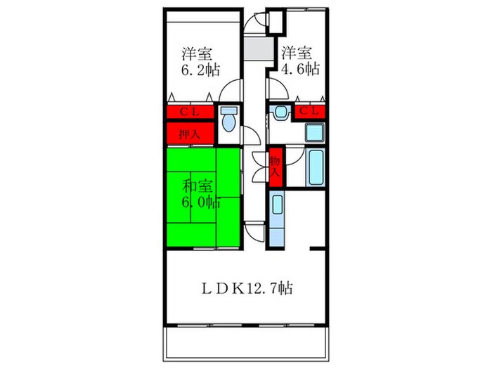 エスポワール豊中宮山の物件間取画像