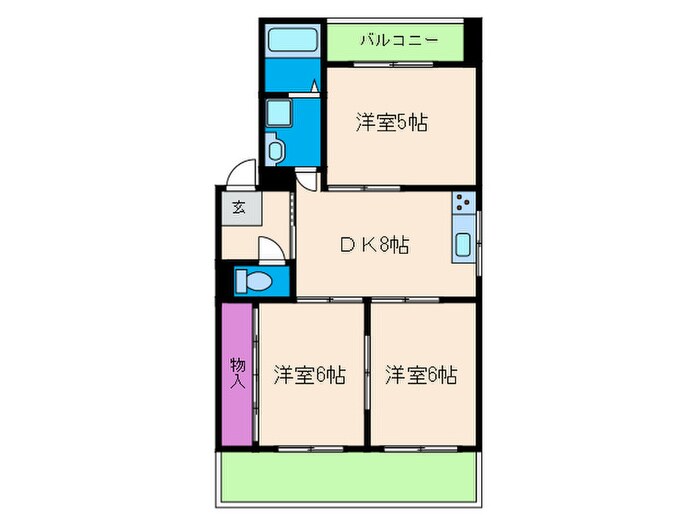 ハイツ中西の物件間取画像