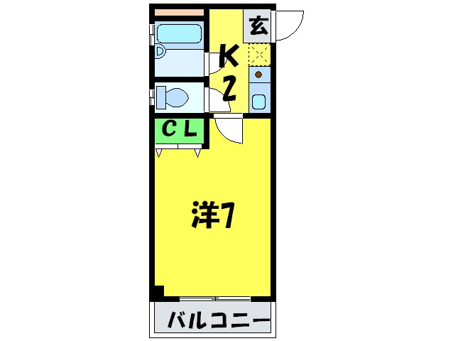 綾園松井邸ワンル－ムの物件間取画像