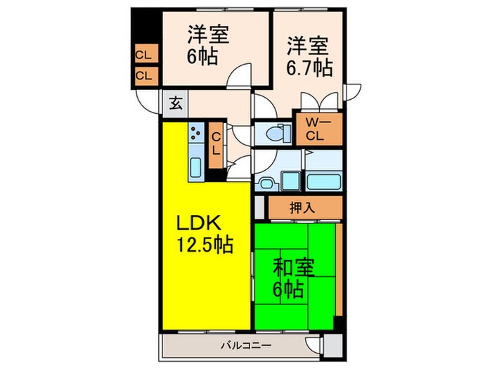 パレフル－ルの物件間取画像