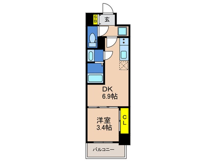 SDｸﾞﾗﾝﾂ神戸ﾗﾝﾄﾞﾏｰｸ(202)の物件間取画像