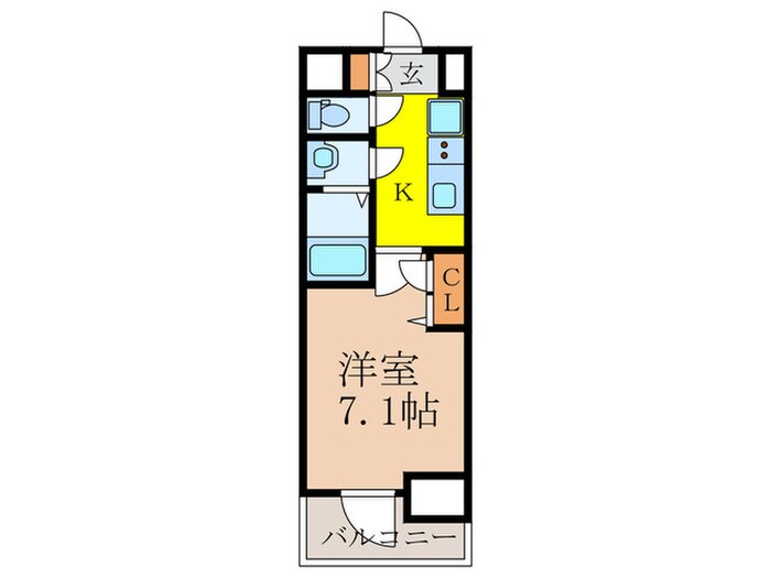 ﾌﾟﾚｻﾝｽOSAKA西中島ﾘｴｿﾞﾝ(704)の物件間取画像