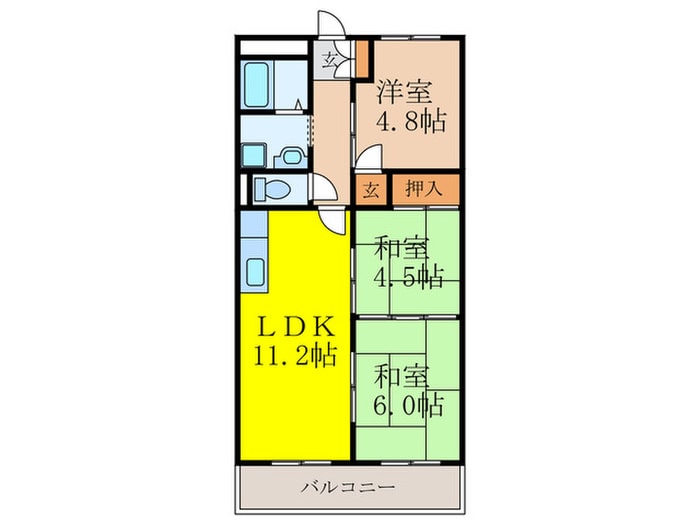 ハイツ三ツ池台の物件間取画像