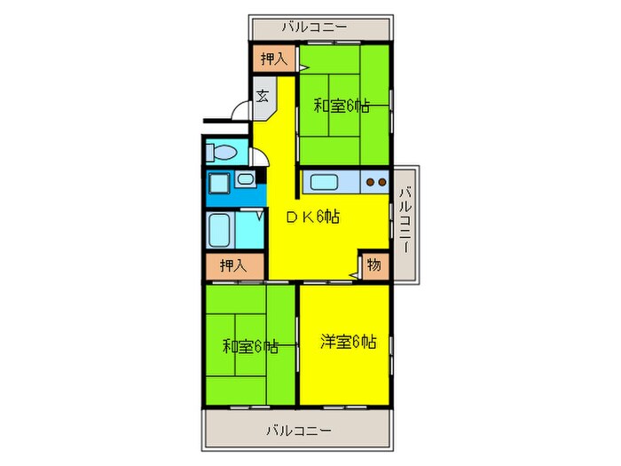 マンション雅２の物件間取画像