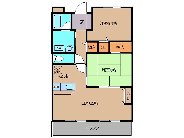 エスポワ－ル２１の物件間取画像