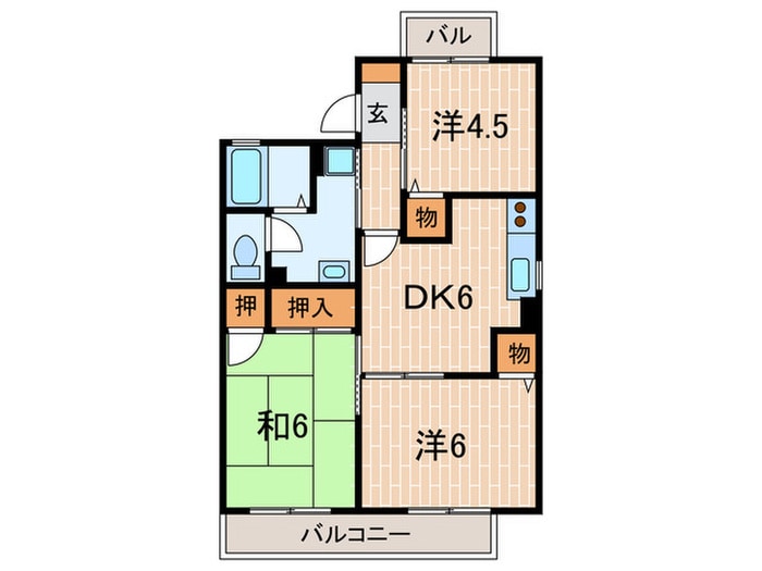 グランディール福田の物件間取画像