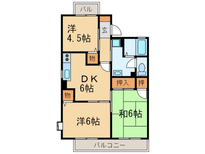 グランディール福田の物件間取画像